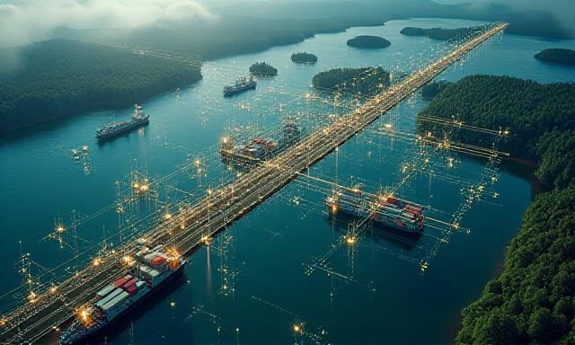 Complex supply chain network representing Scope 3 emissions